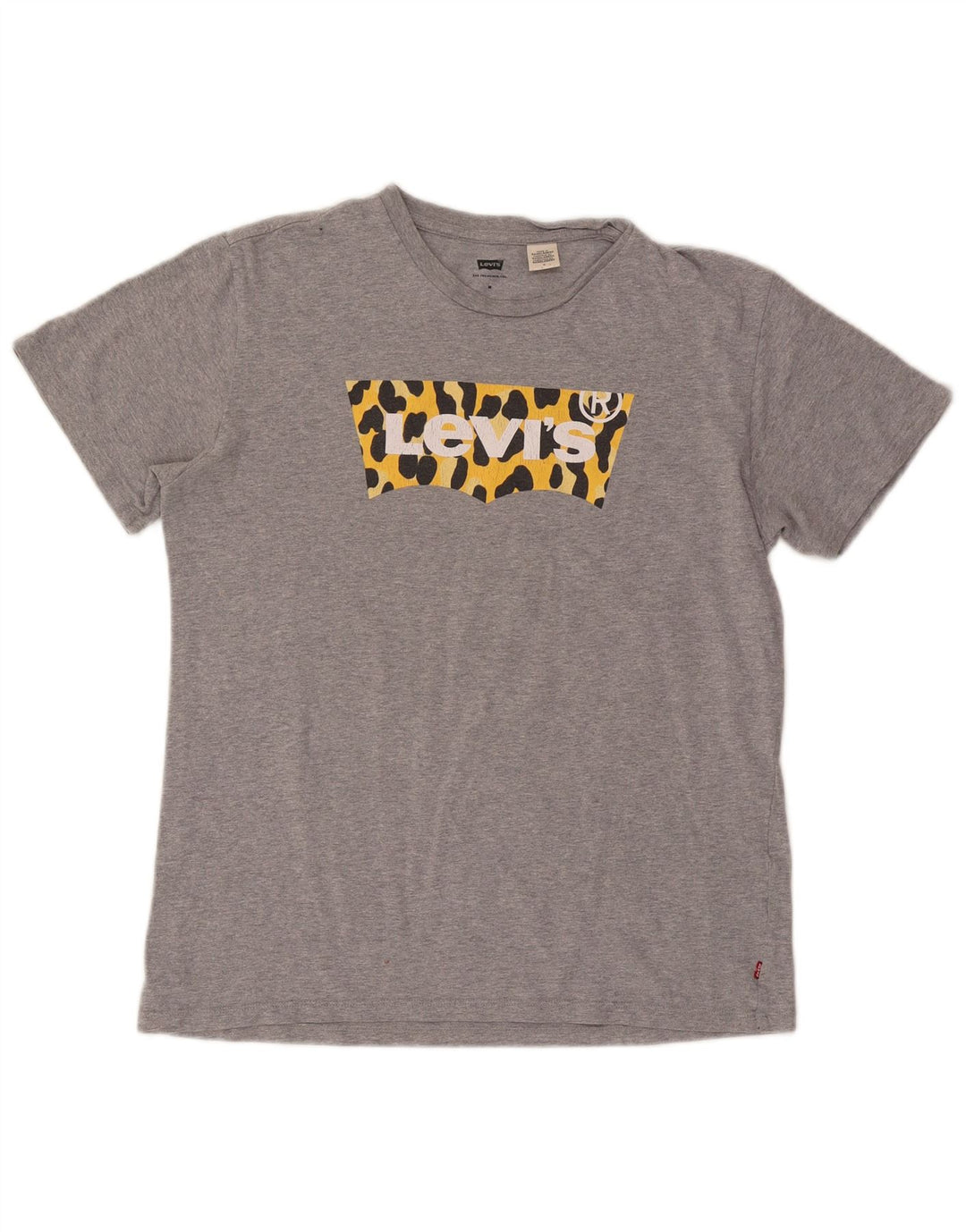 LEVI'S T-Shirt Graphique Femme Gris Moyen Imprimé Animal