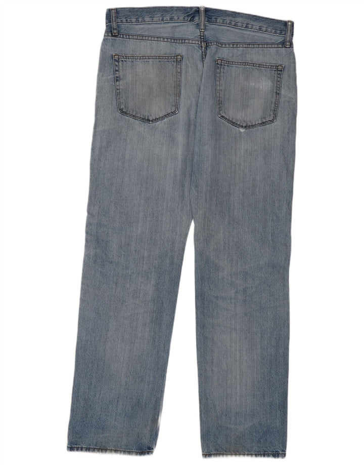 Marks & Spencer Jean droit régulier en détresse pour hommes W36 L31 coton bleu