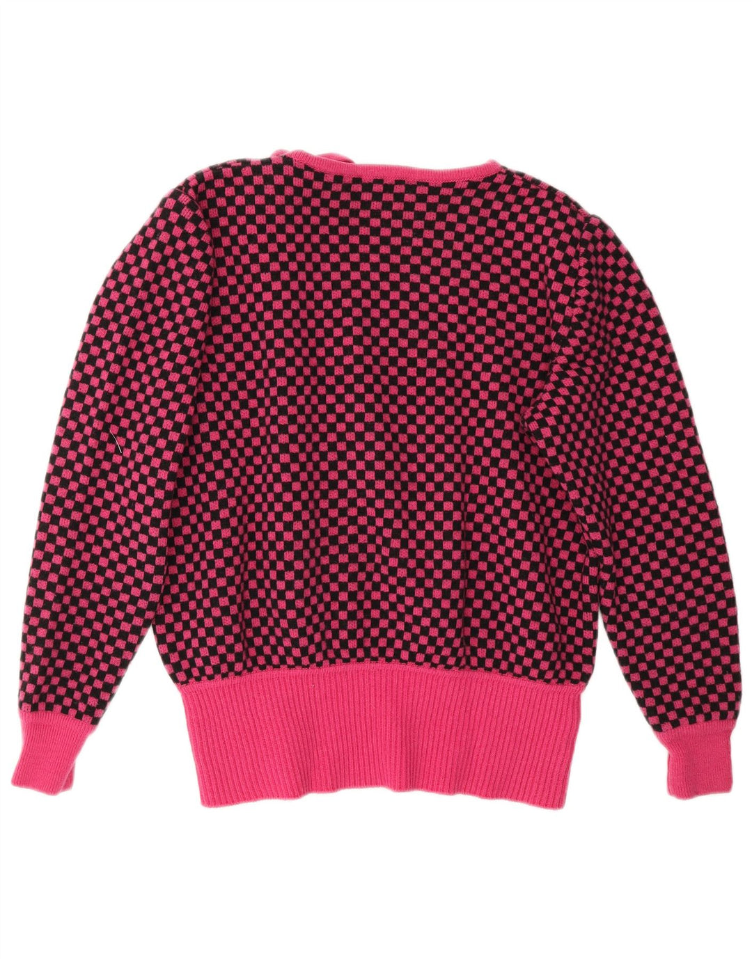 Valentino Femme Pull Col Bateau IT 46 Large Laine Vichy Rose