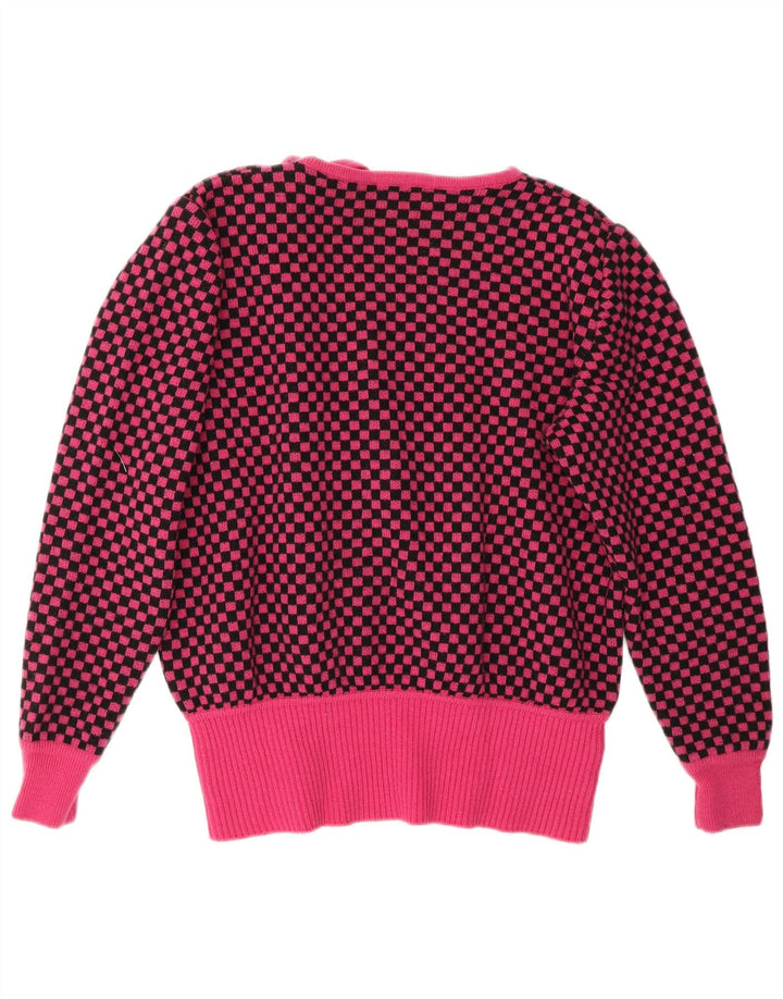 Valentino Femme Pull Col Bateau IT 46 Large Laine Vichy Rose