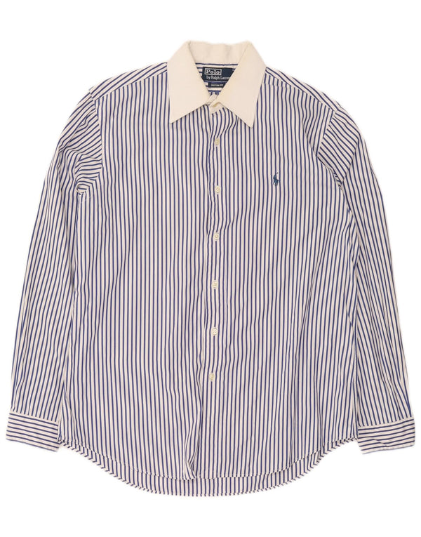 Polo Ralph Lauren Chemise sur mesure pour homme en coton à fines rayures bleues
