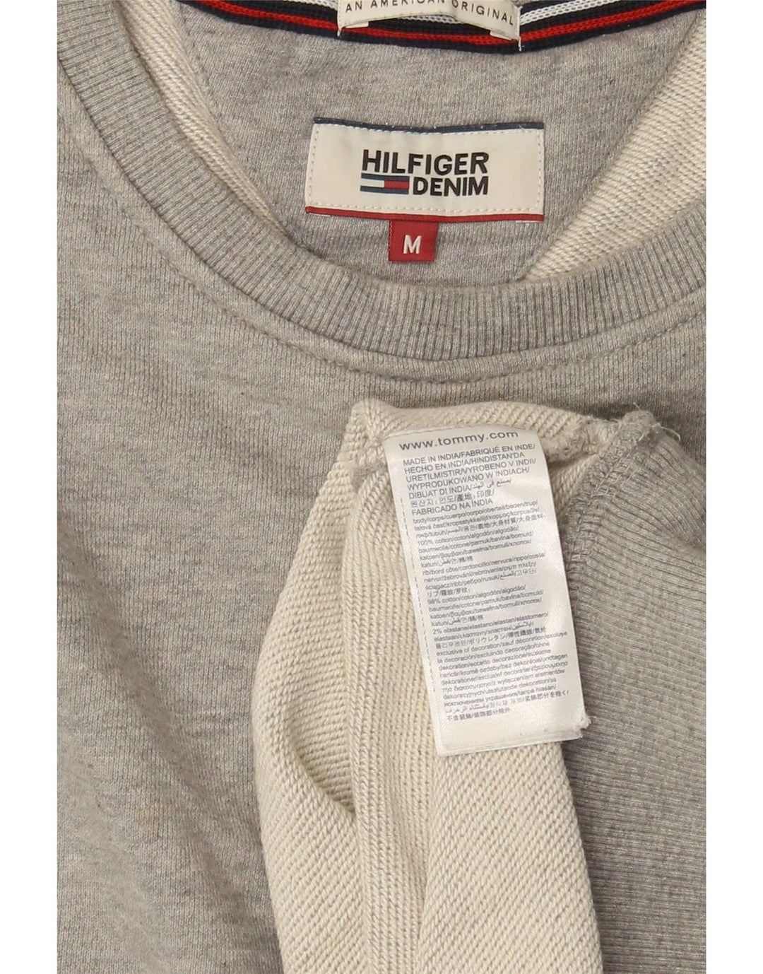 Tommy Hilfiger Sweat-Shirt Graphique Homme Gris Moyen Coton