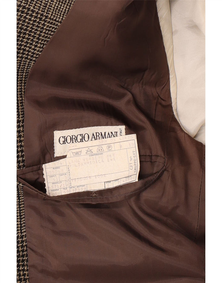 GIORGIO ARMANI Veste Blazer 2 Boutons Homme IT 48 Marron Moyen à Carreaux
