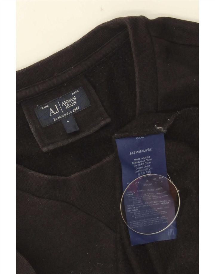 Armani Sweat-shirt graphique pour hommes, grand coton noir