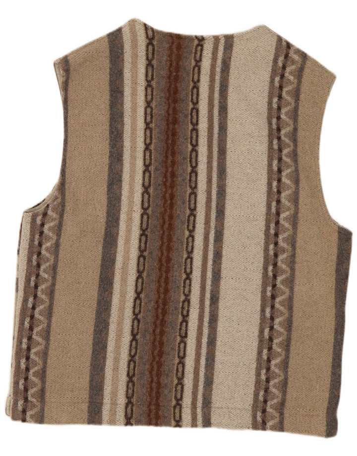 vintage Mens Utility Gilet UK 38 Moyen Gris Géométrique Laine