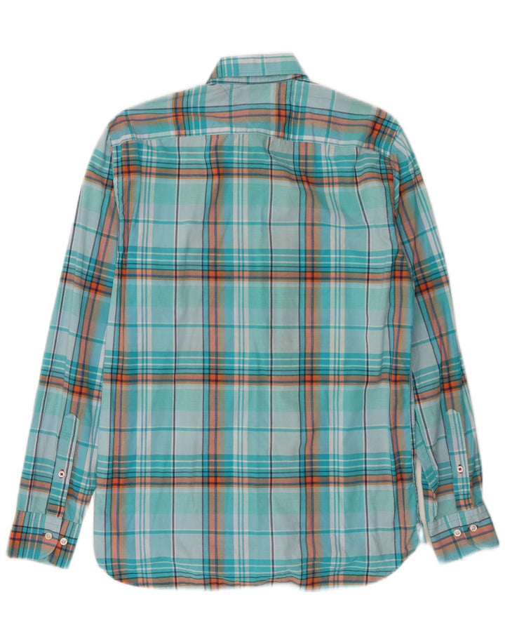 Tommy Hilfiger Chemise Homme Petit Carreau Turquoise Coton