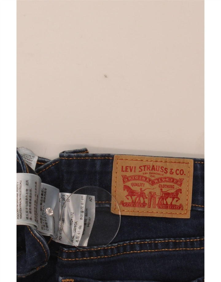 Levi's Womens 715 Bootcut Jeans W24 L33 Blue Cotton
