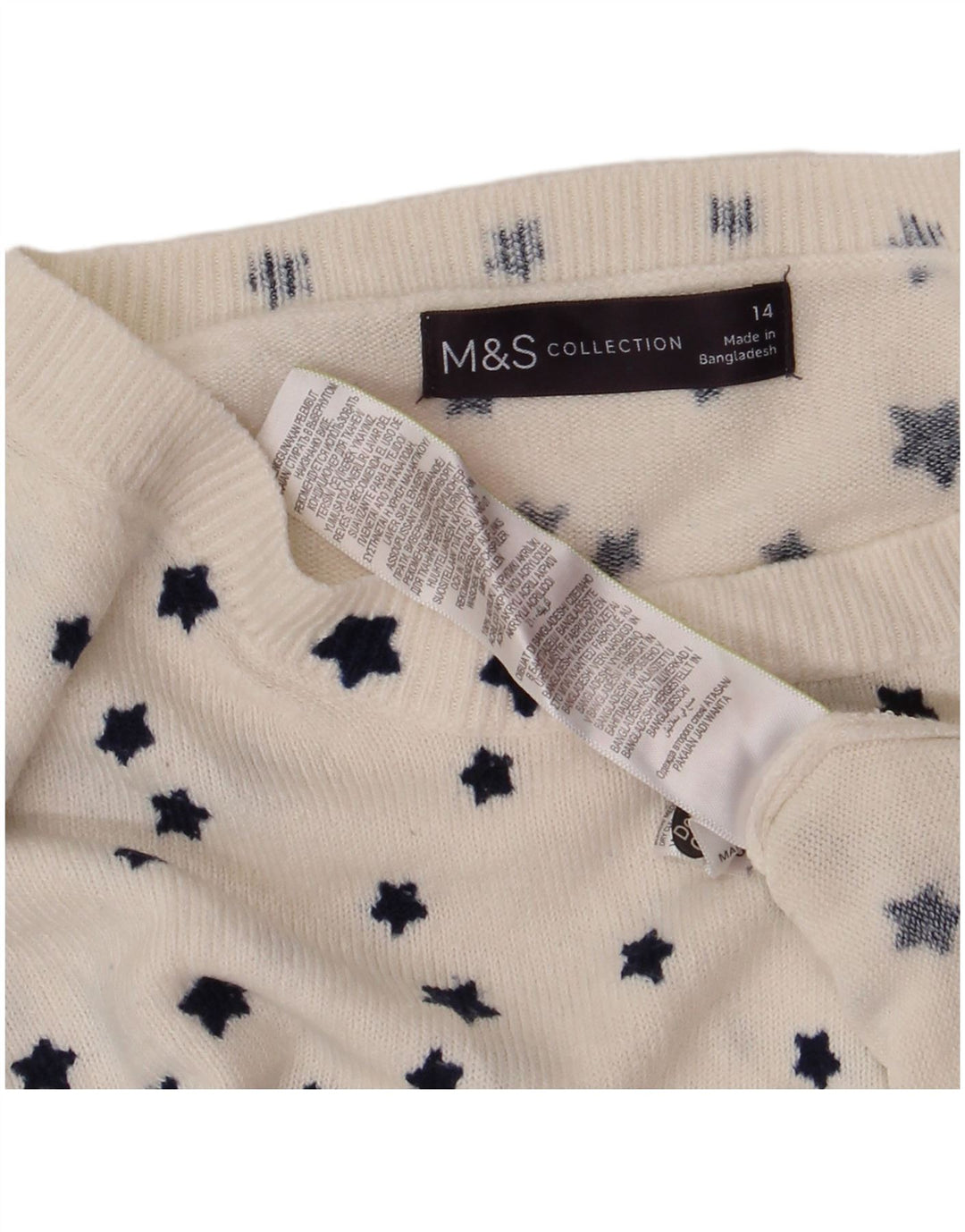 Marks & Spencer Pull col bateau pour femme UK 14 Large Blanc