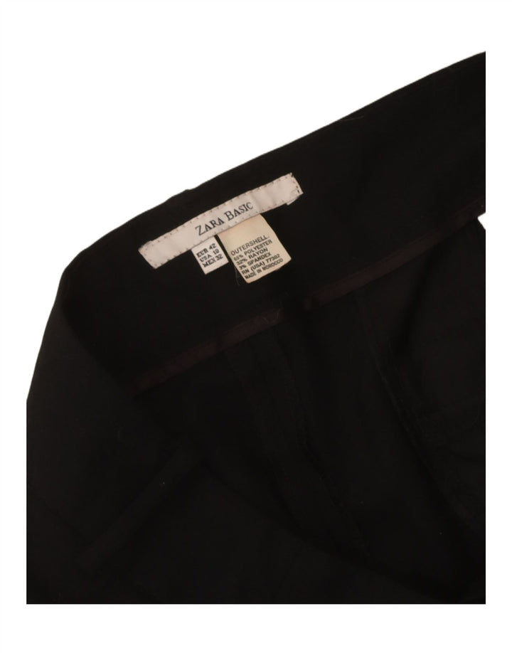Zara Pantalon Chino Slim Femme EU 42 Large W32 L30 Noir Polyester
