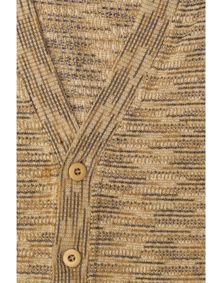 Mapier Pull Cardigan sans Manches Homme Beige Moyen Moucheté Coton