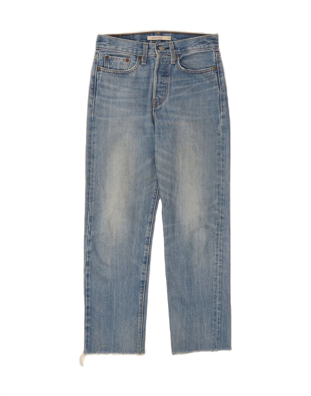 LEVI'S Womens Wedgie Straight Jeans W24 L26 Blue Cotton Vintage Levi's and Second-Hand Levi's from Messina Hembry 