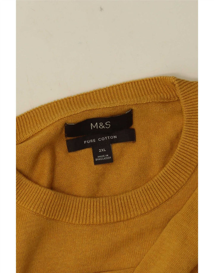 Marks & Spencer Pull col rond pour homme 2XL Jaune