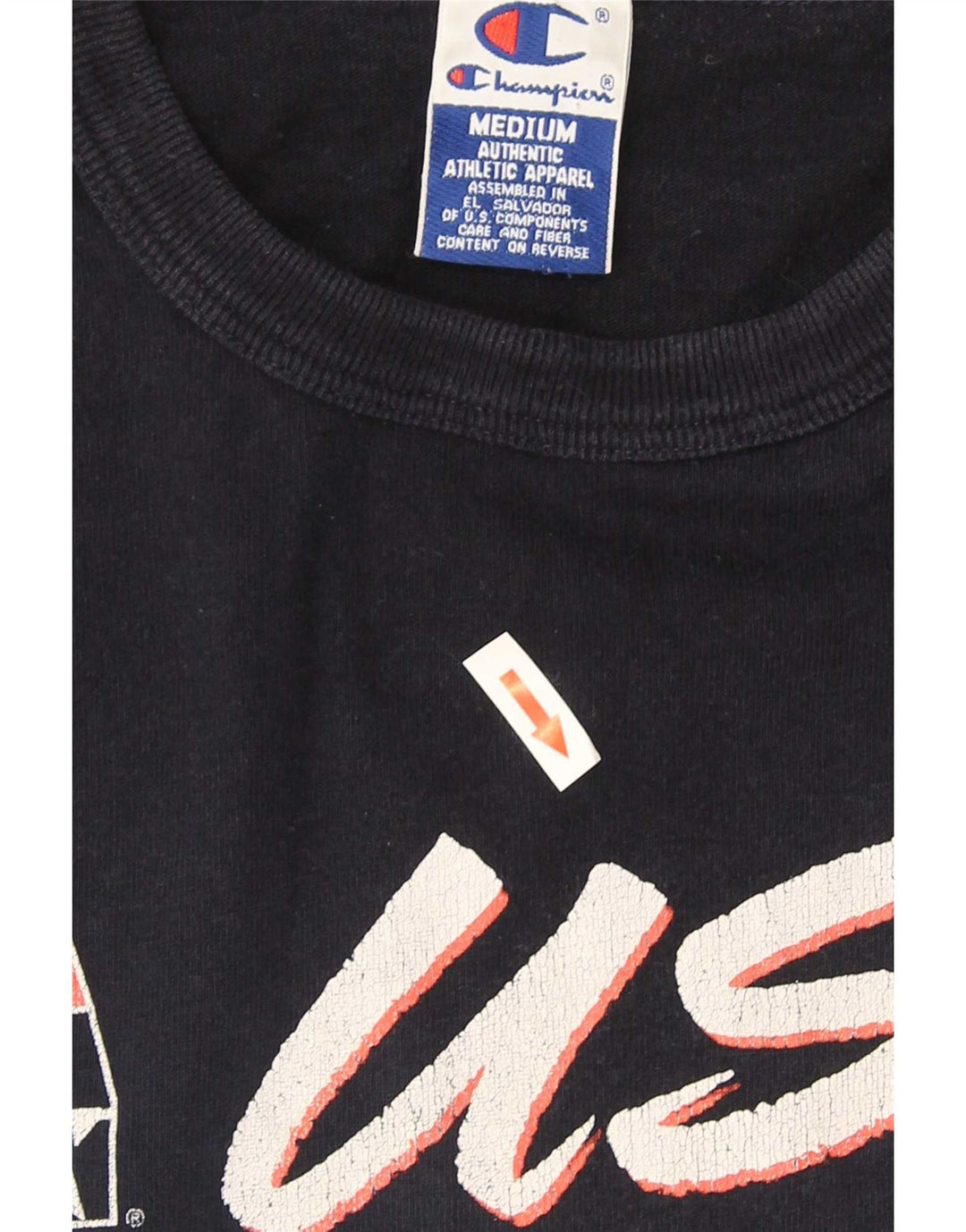 Champion T-Shirt Graphique Homme Bleu Marine Moyen Coton