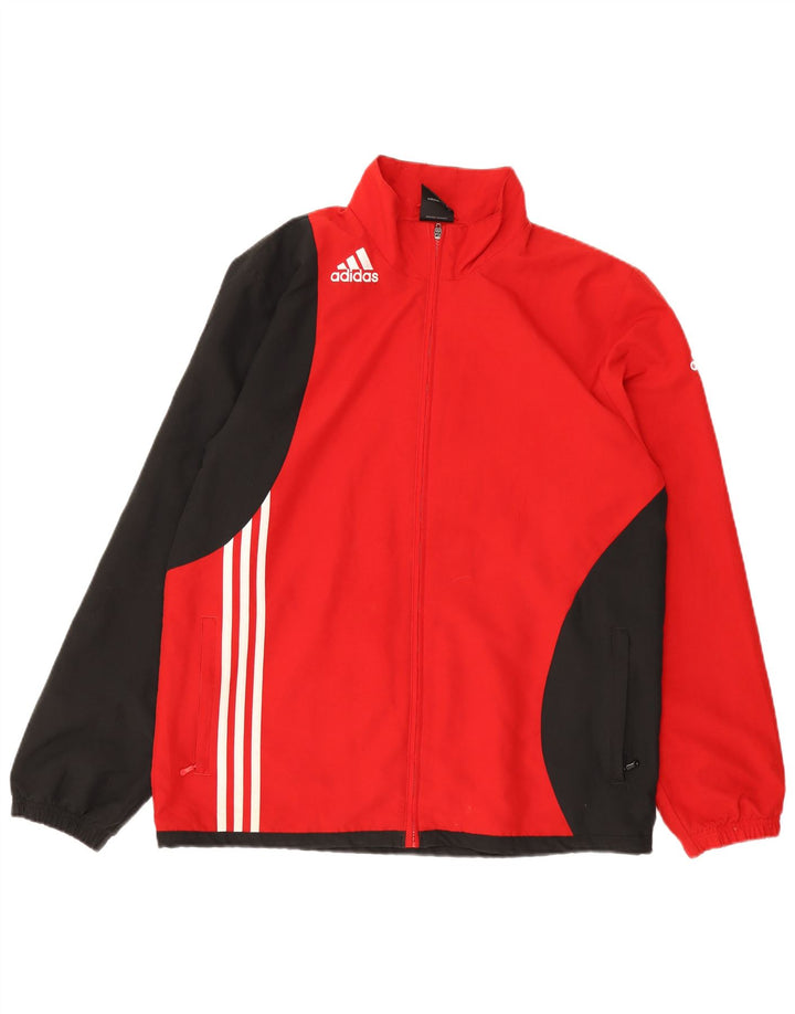 Adidas Veste de survêtement pour homme UK 42/44 Large Rouge Colorblock Polyester