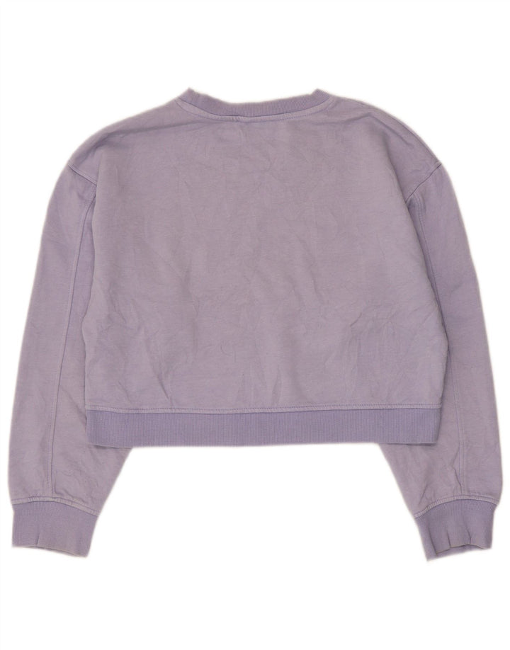 Zara Womens Crop Sweatshirt Jumper UK 14 Moyen Violet