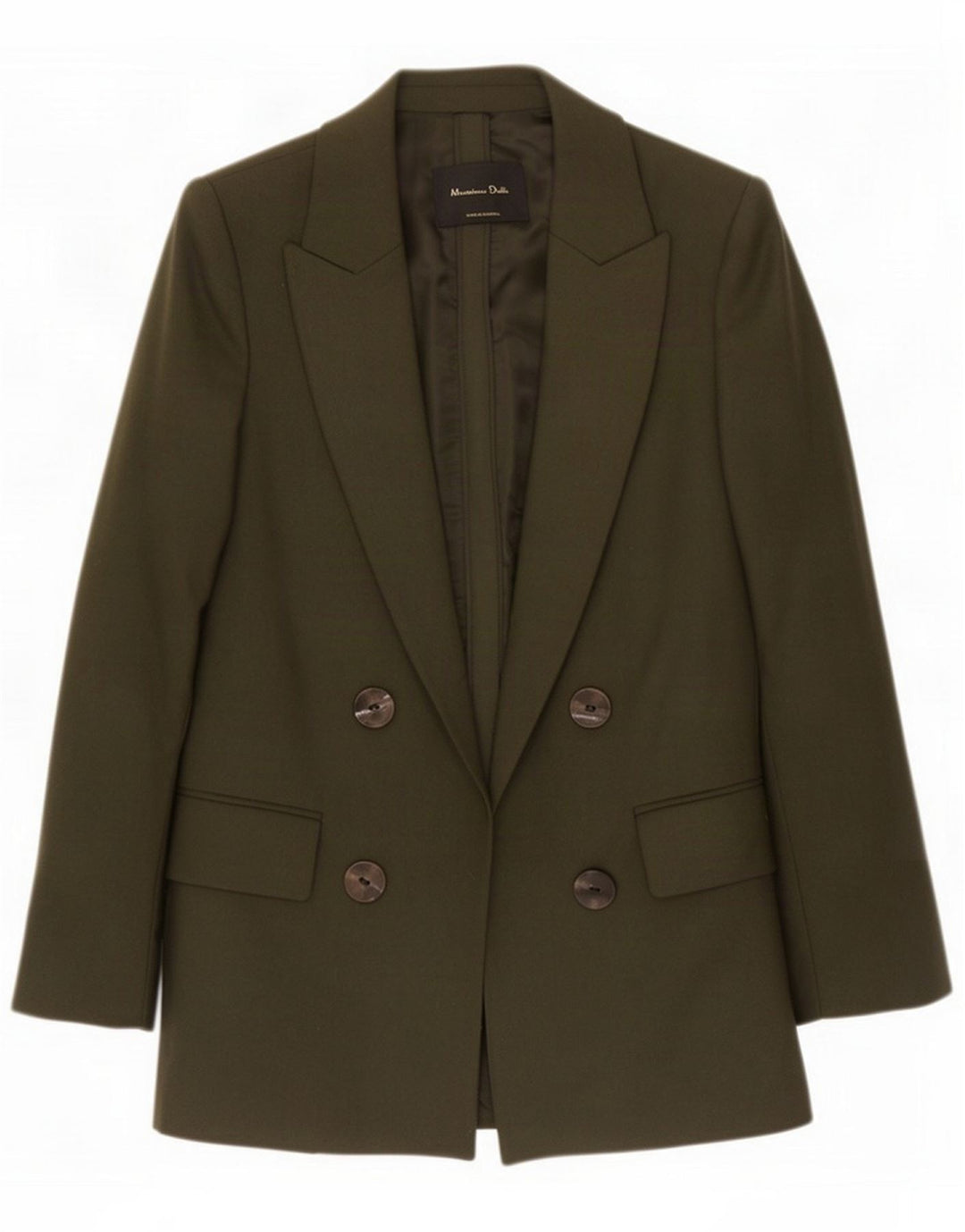 Massimo Dutti Veste blazer ouverte pour femme EU 38 Petite laine kaki