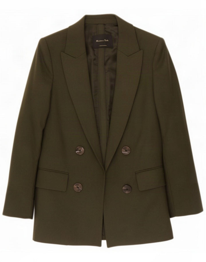 Massimo Dutti Veste blazer ouverte pour femme EU 38 Petite laine kaki