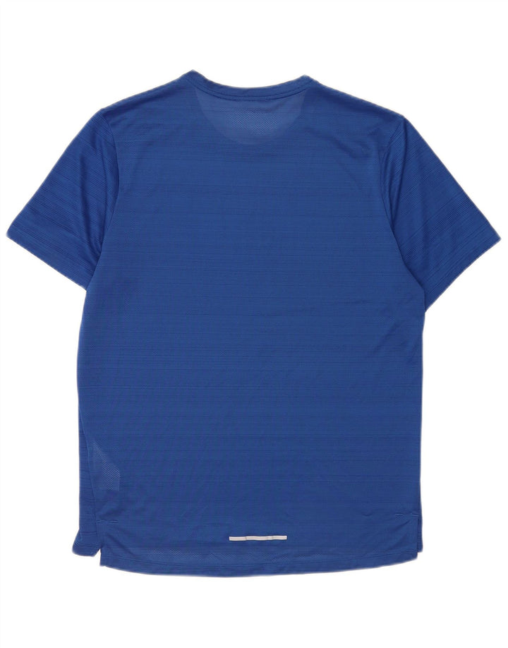 Nike Homme Dri Fit T-Shirt Haut Bleu Moyen Rayé Polyester