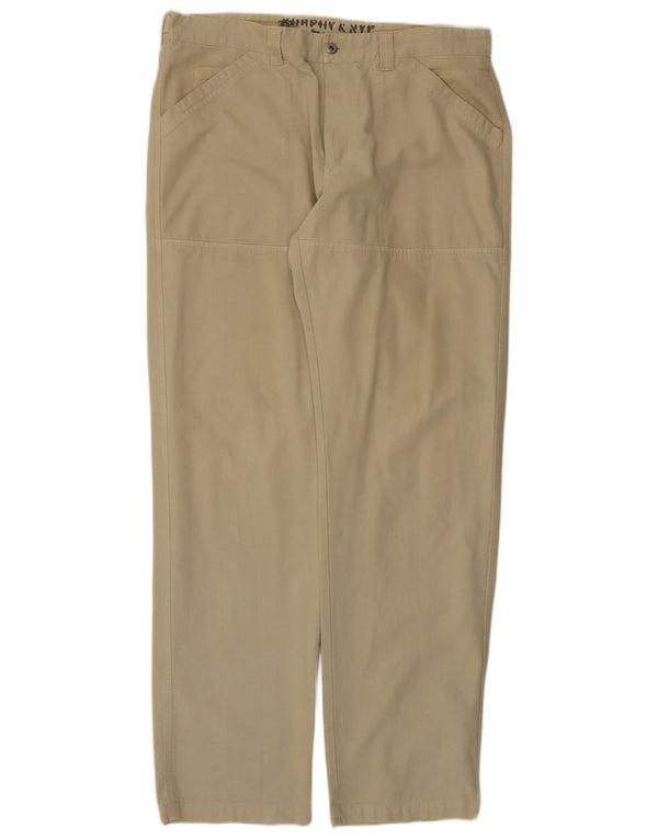 Murphy & Nye Pantalon décontracté droit pour homme W40 L36 Coton beige