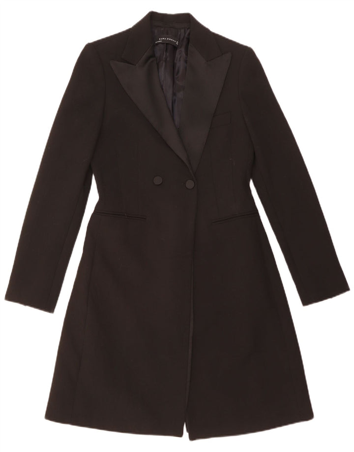 ZARA Manteau croisé pour femme UK 10 Small Noir