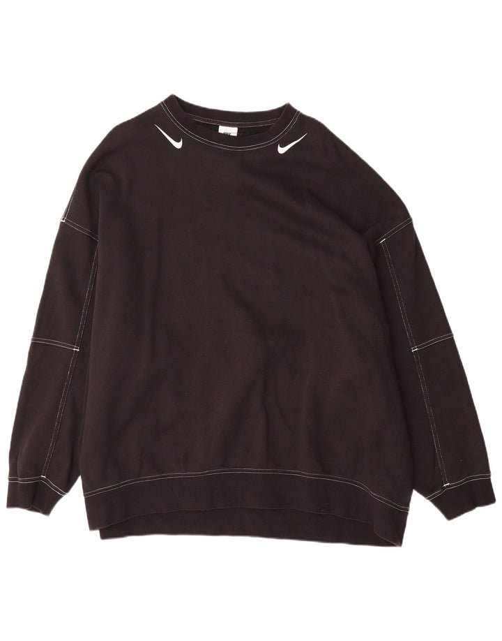 Nike Sweat-shirt oversize graphique en coton noir moyen pour homme