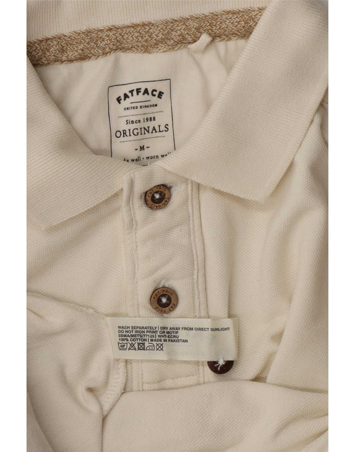 Fat Face Polo Homme Blanc Cassé Moyen Coton