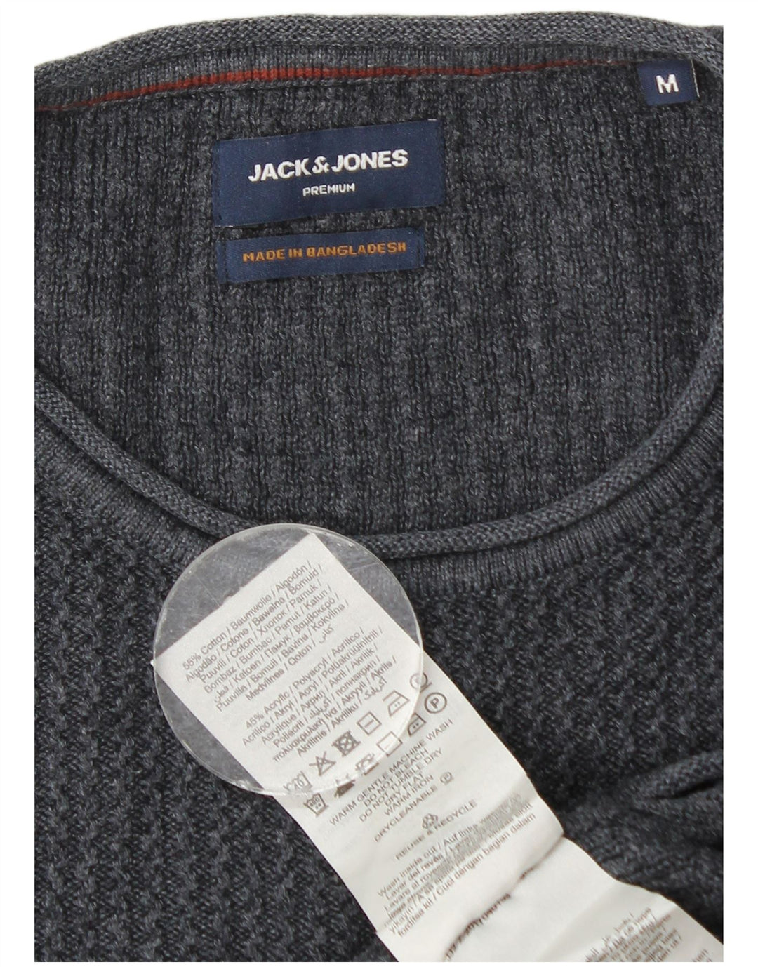 Jack & Jones Pull Col Rond Homme Bleu Marine Moyen Coton