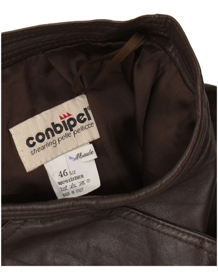 Conbipel Jupe En Cuir Femme IT 46 Large W30 Cuir Marron