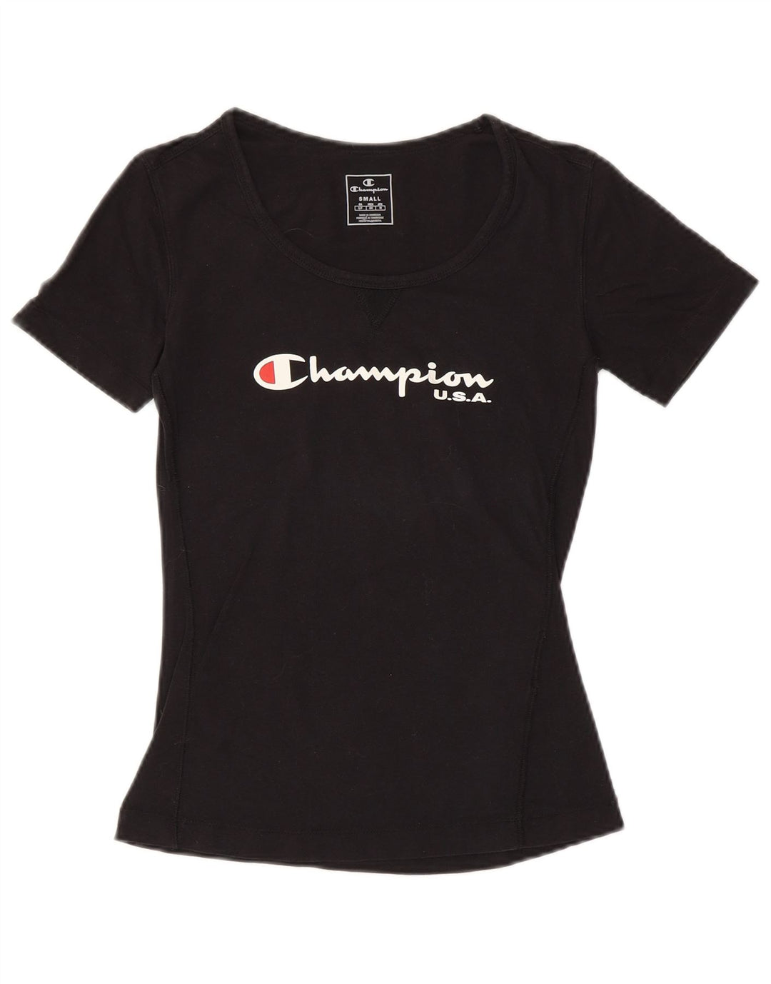 CHAMPION T-shirt graphique pour femme UK 10 Small Noir