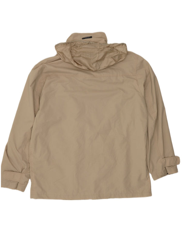 WAMPUM Veste de pluie à capuche pour homme UK 42 XL Beige Polyester