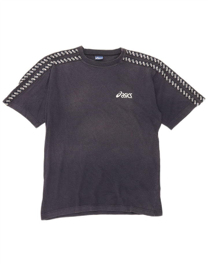 Asics T-Shirt Graphique Homme Bleu Marine Moyen Coton