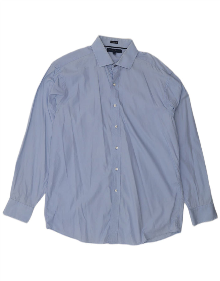 Tommy Hilfiger Chemise coupe régulière pour homme Taille 16 Grand Bleu