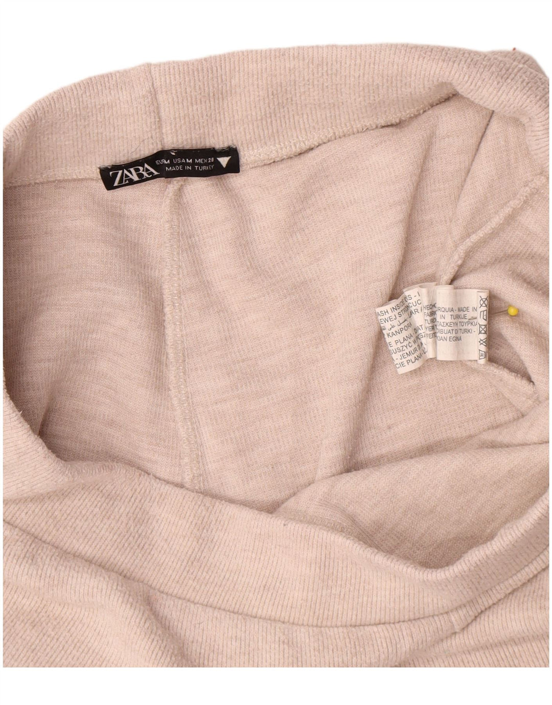 Pantalon de survêtement Zara Femme UK 12 Polyester Beige Moyen