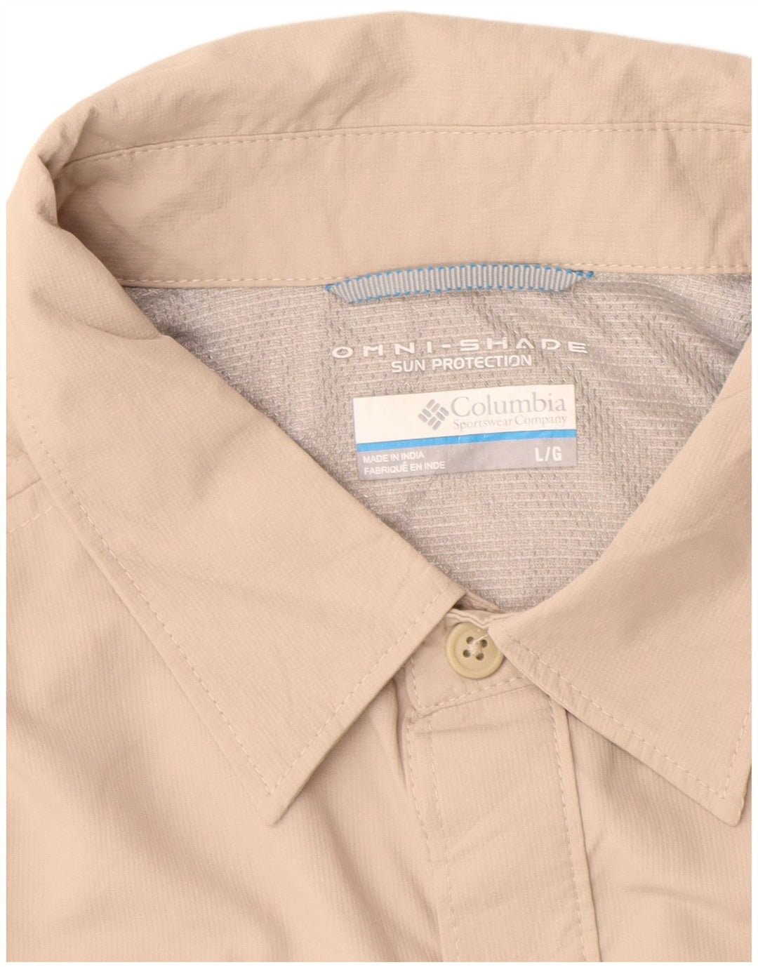 Columbia Chemise à Manches Courtes Omni-Shade Homme Large Beige Nylon