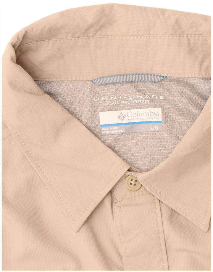Columbia Chemise à Manches Courtes Omni-Shade Homme Large Beige Nylon