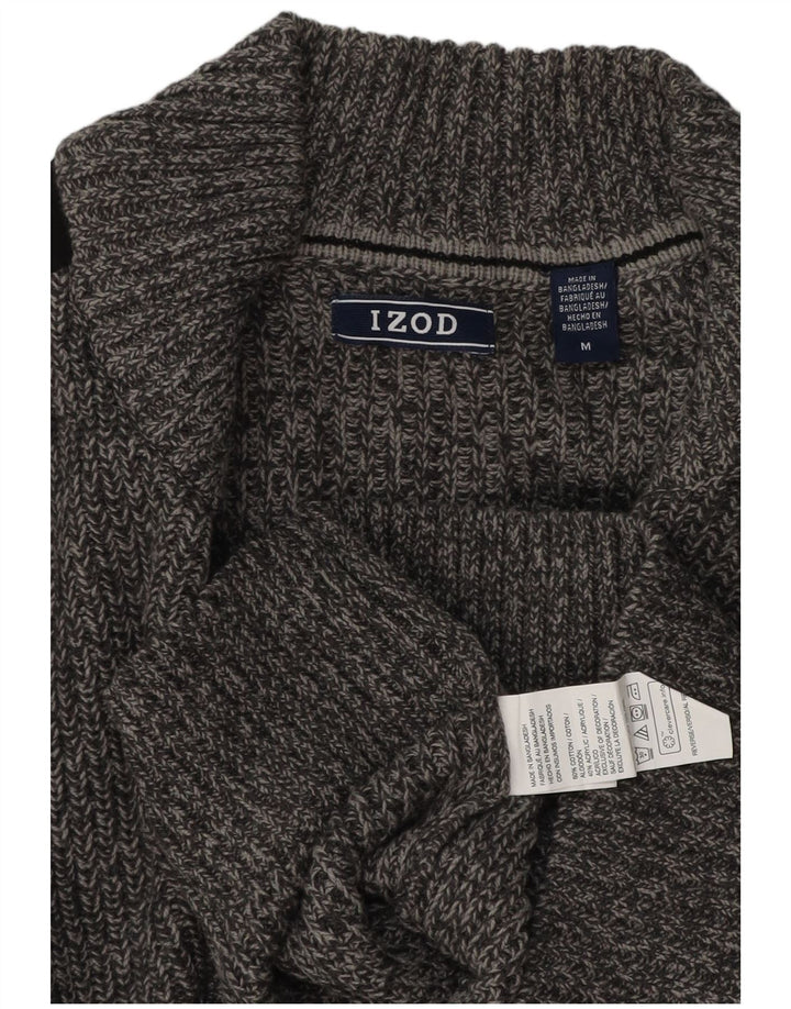 IZOD Cardigan Homme Pull Gris Moyen Colorblock Coton