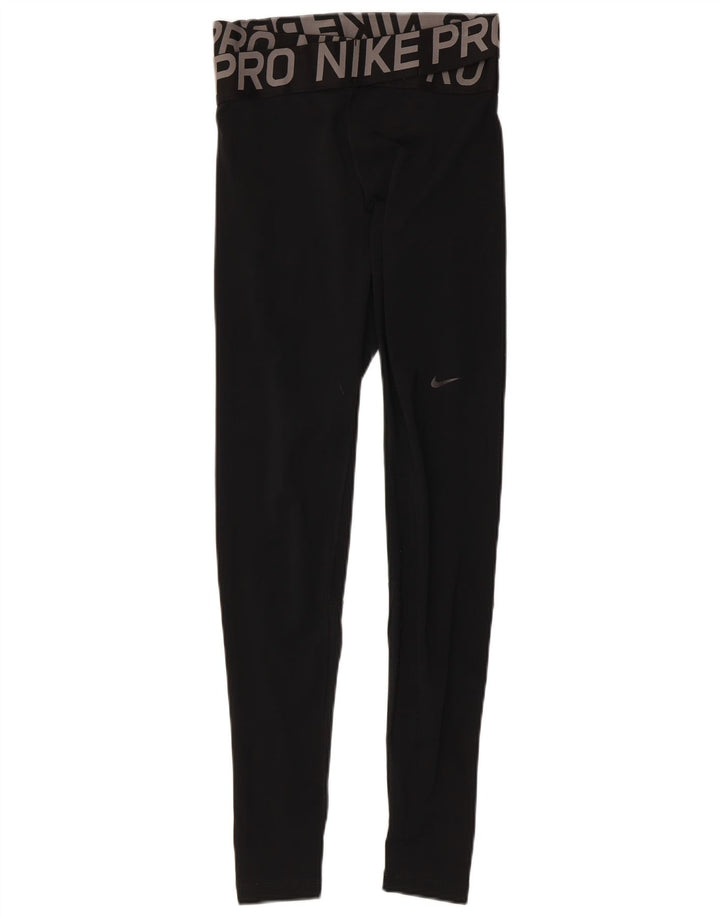 Nike Legging graphique Dri Fit pour femme UK 8 Small Noir Colorblock Polyester