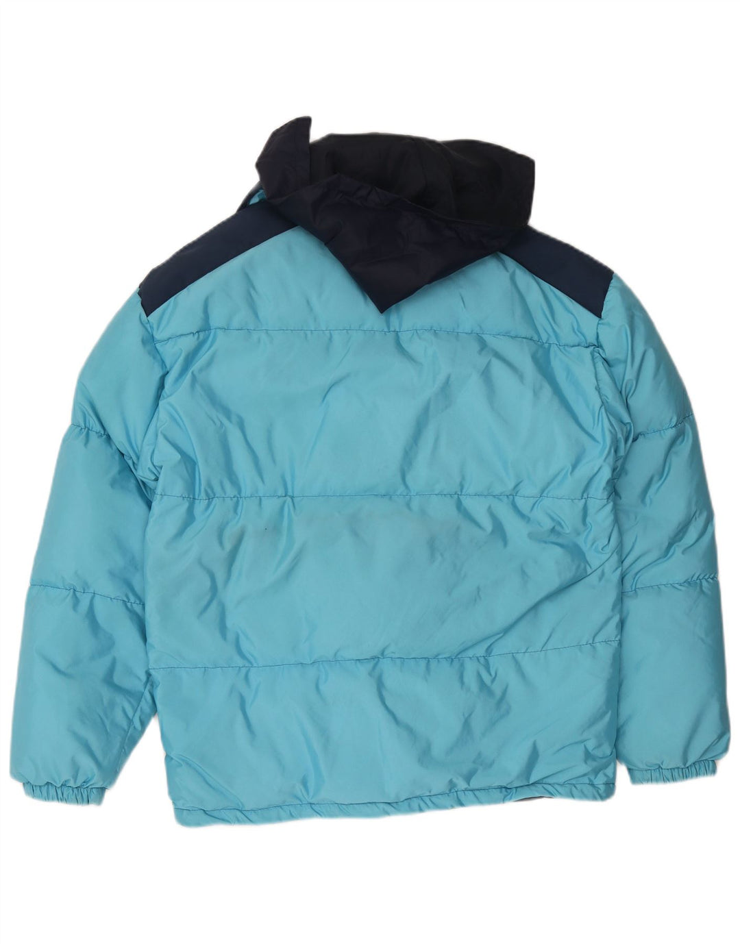 veste matelassée à capuche vintage pour homme IT 48 Medium Blue Colourblock Polyamide