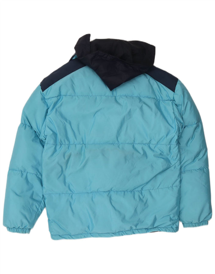 veste matelassée à capuche vintage pour homme IT 48 Medium Blue Colourblock Polyamide
