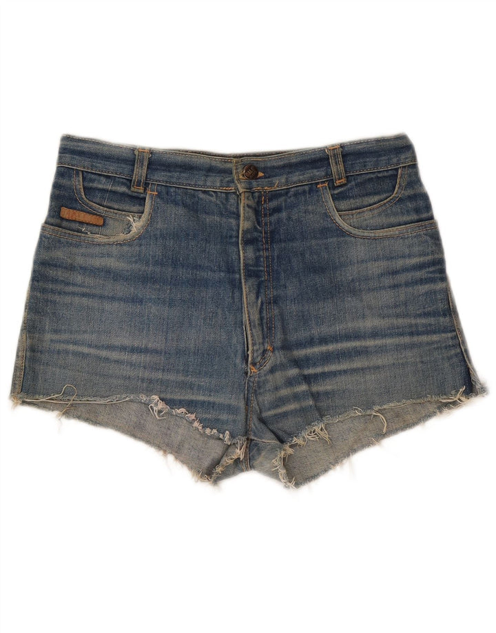 Short en denim vieilli femme vintage W30 bleu moyen