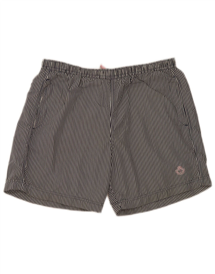 Jeckerson Short de bain pour homme en polyester à fines rayures bleu marine