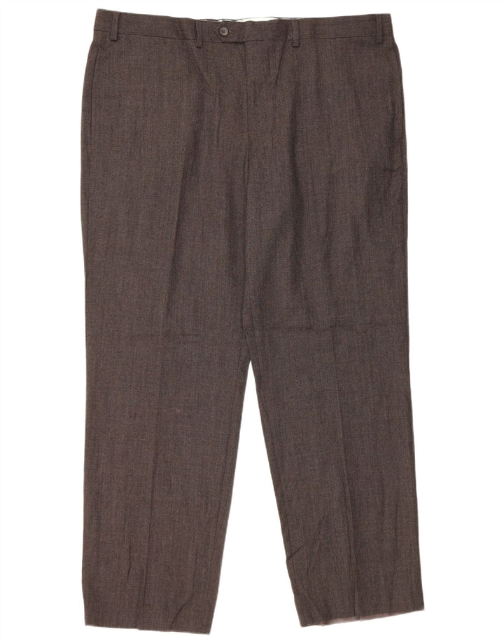 Marks & Spencer Pantalon décontracté coupe classique pour homme W42 L31 Laine noire