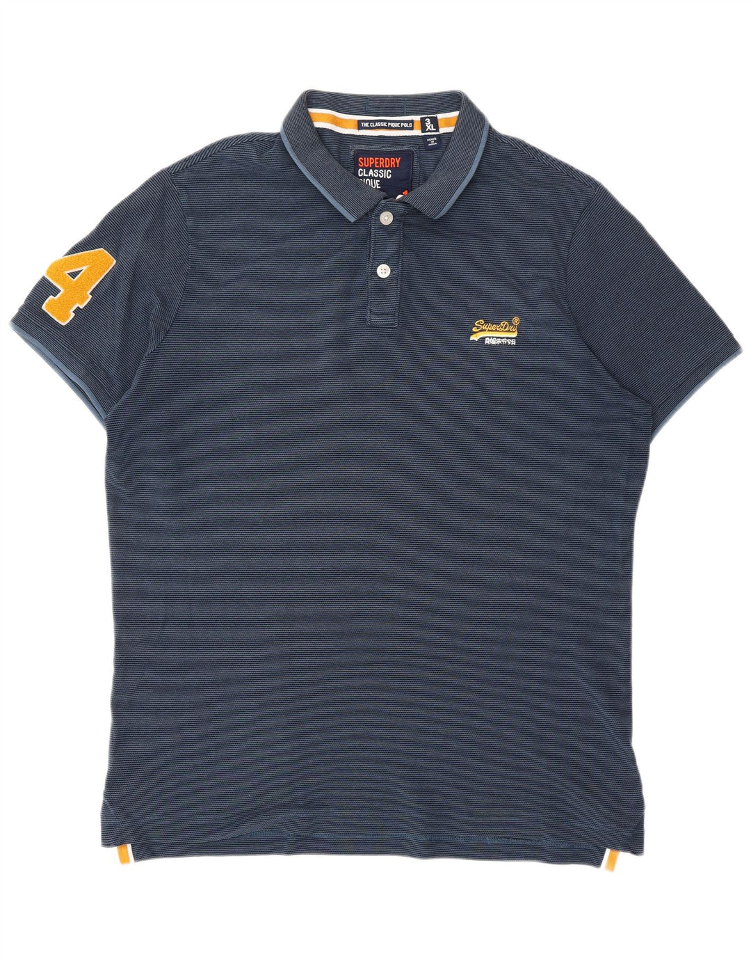 SUPERDRY Polo graphique classique pour homme 3XL Bleu marine à fines rayures