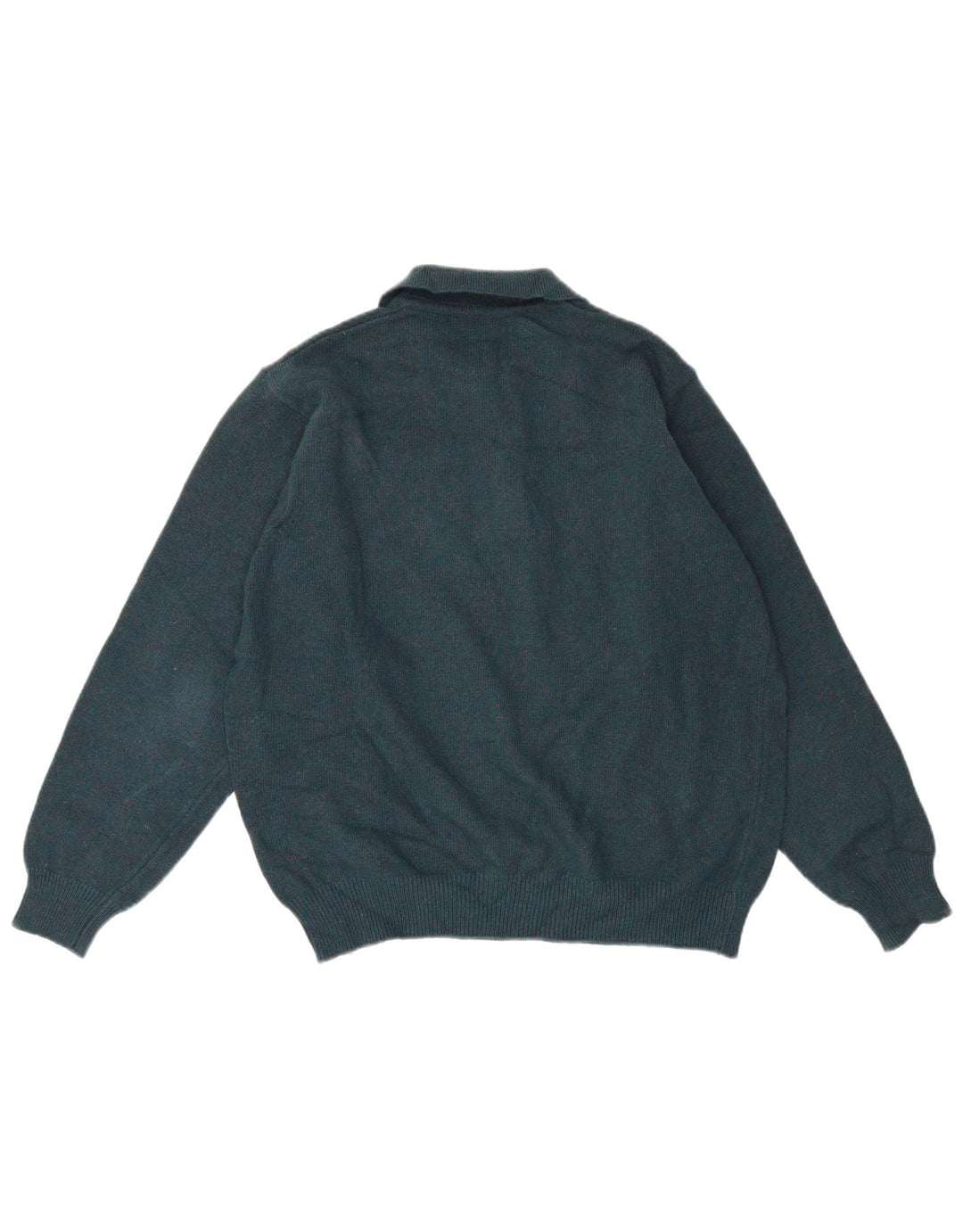 Stefanel Pull à col polo pour homme en laine verte