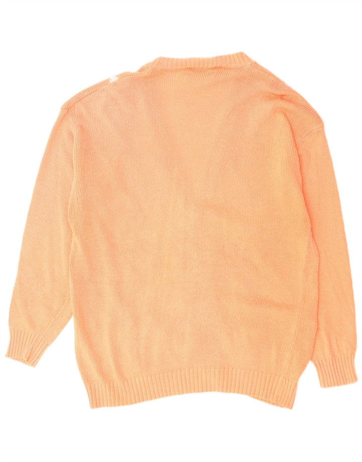 IL GRANCHIO Cardigan Homme Pull Large Orange Argyle/Diamant