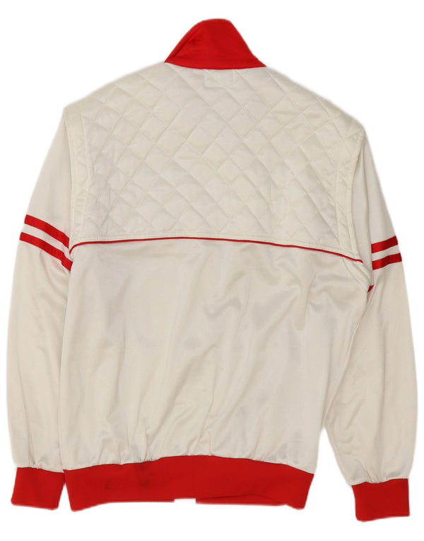 vintage Mens Graphic Survêtement Top Jacket IT 48 Medium White Colourblock