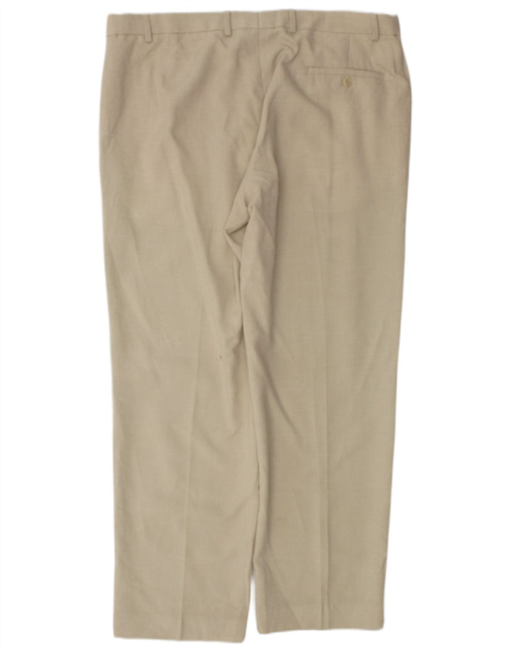 Marks & Spencer Pantalon de costume droit coupe régulière pour homme W38 L31 Beige à carreaux