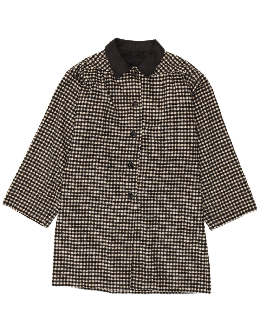 pardessus femme vintage UK 18 XL Black Gingham
