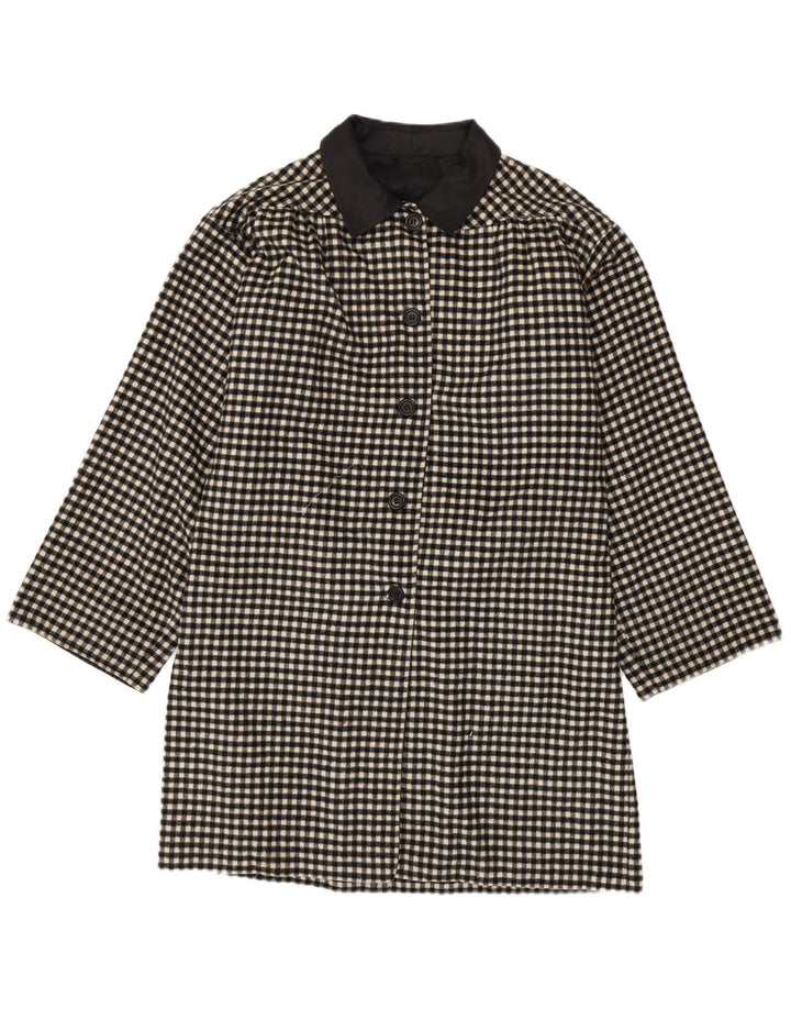 pardessus femme vintage UK 18 XL Black Gingham