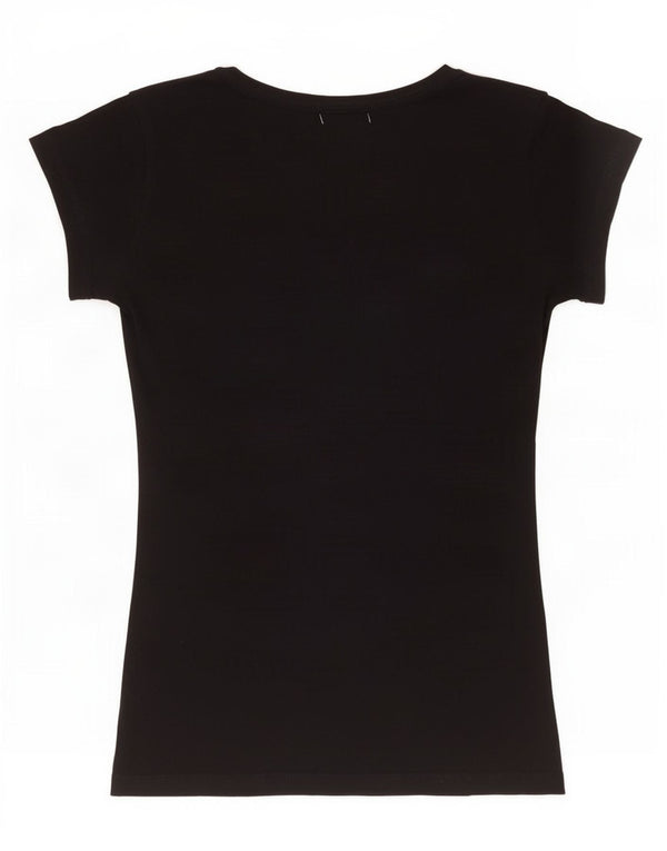 Guess T-shirt graphique pour femme UK 8 Small Noir Coton